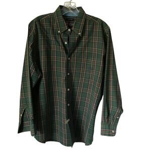 Chaps Shirt Medium Mens Long Sleeve Button Down Plaid  Green Red Blue M